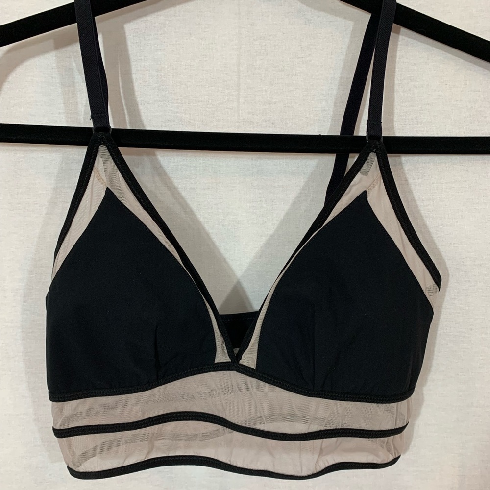 Lily of France Black and Cream Bralette Size Med